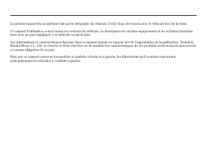 Mode d’emploi Honda Jazz (2015)