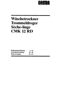 Handleiding Castor CMK 12 RD Wasdroger