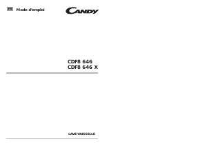 Mode d’emploi Candy CDF8 646 Lave-vaisselle