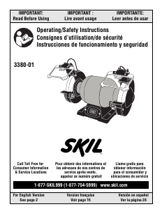 Manual Skil 3380-01 Bench Grinder