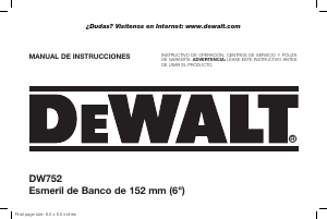 Manual de uso DeWalt DW752 Amoladora de banco