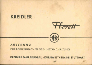 Bedienungsanleitung Kreidler Florett Moped