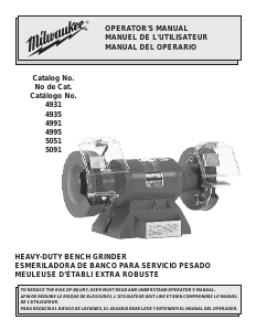 Manual Milwaukee 4995 Bench Grinder