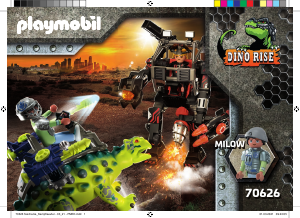 Εγχειρίδιο Playmobil set 70626 Dino Rise Αγκυλόσαυρος με μαχητή εναντίον ρομπότ