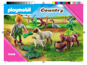 Handleiding Playmobil set 70608 Farm Geschenkset 'boerin met weidedieren'