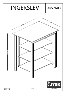 説明書 JYSK Ingerslev (59x89x43) TVベンチ