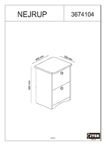 Manual JYSK Nejrup (40x56x30) Comodă