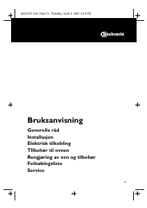 Bruksanvisning Bauknecht BLZH 5500 AL-ST Ovn