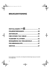 Bruksanvisning Bauknecht BMPH 7900 IN Ovn