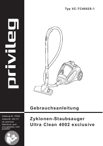 Bedienungsanleitung Privileg Ultra Clean 4002 Exclusive Staubsauger