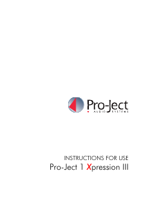 Manual Pro-Ject 1Xpression III Turntable