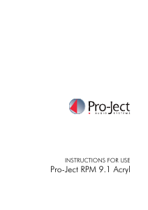 Handleiding Pro-Ject RPM 9.1 Acryl Platenspeler