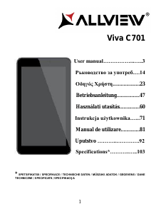 Manual Allview Viva C701 Tablet