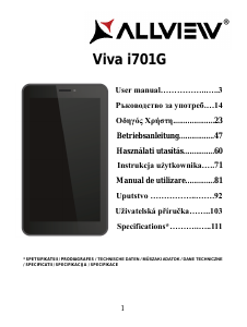 Manual Allview Viva i701G Tablet