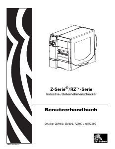 Bedienungsanleitung Zebra ZM600 Etikettendrucker