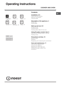 Руководство Indesit K3C51.A (W)/U Кухонная плита