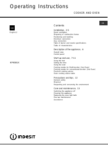 Manual Indesit KP900GX Range