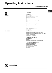 Manual Indesit KP902GX Range
