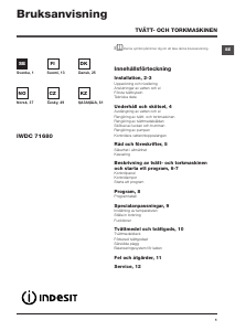 Käyttöohje Indesit IWDC 71680 ECO (EU) Kuivaava pesukone
