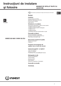 Manual Indesit XWDE 861480X WWGG EU Mașină de spalat cu uscator