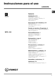 Manual de uso Indesit WITL 105 (EU) Lavadora