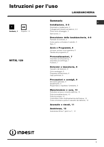 Manuale Indesit WITXL 129 (EU) Lavatrice