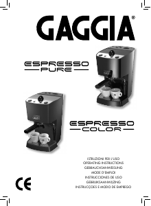 Manual Gaggia RI9302 Máquina de café expresso