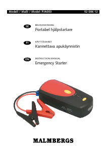 Käyttöohje Malmbergs 52 006 12 Käynnistysakku