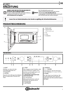 Bedienungsanleitung Bauknecht MHCK5 2138 PT Mikrowelle