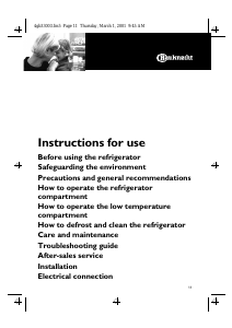 Manual Bauknecht Excellence KVA Refrigerator