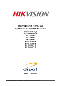Instrukcja Hikvision DS-8116HFI-S Rejestrator cyfrowy