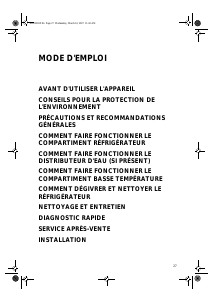 Mode d’emploi Bauknecht KR 335 AQUAPURE WS Réfrigérateur