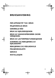 Bruksanvisning Bauknecht KR 335 AQUAPURE WS Kjøleskap