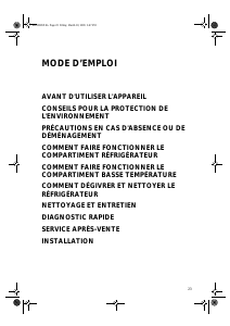 Mode d’emploi Bauknecht KRA 2510 OPTIMA Réfrigérateur
