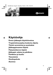 Käyttöohje Bauknecht KRA Symphony 60 Jääkaappi