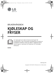 Bruksanvisning LG GSJ761PZZE Kjøle-fryseskap