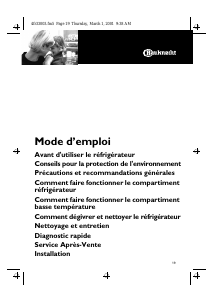 Mode d’emploi Bauknecht KVA 1309/1 Réfrigérateur