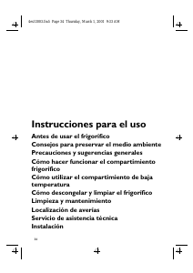 Manual de uso Bauknecht KVA 1609 Refrigerador