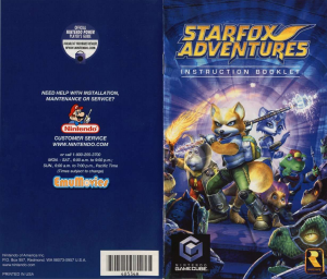 Handleiding Nintendo GameCube Starfox Adventures