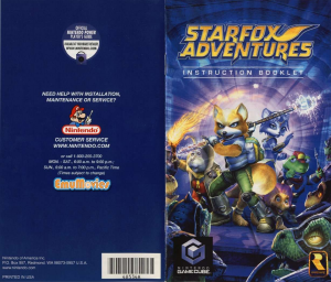 Bruksanvisning Nintendo GameCube Starfox Adventures
