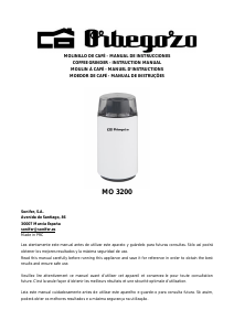 Manual Orbegozo MO 3400 Coffee Grinder