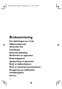 Bruksanvisning Bauknecht URIE 1500/A Kjøleskap