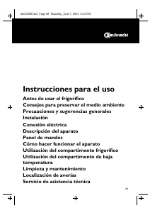 Manual de uso Bauknecht URIE 1500/A Refrigerador