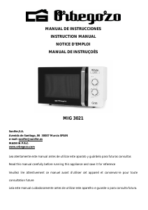Manual Orbegozo MIG 2042 Micro-onda