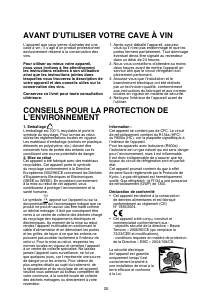 Mode d’emploi Bauknecht WLE 885 Cave à vin