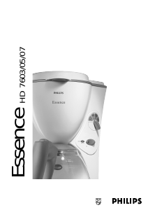 Manual Philips HD7605 Essence Coffee Machine