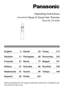 Manual Panasonic ER-GN30 Aparador para nariz