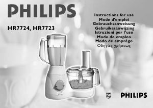 Manual Philips HR7724 Food Processor