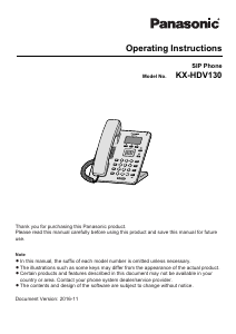 Manual Panasonic KX-HDV130 Phone