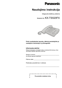 Vadovas Panasonic KX-TS520FX Telefonas